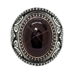 خاتم جارنيت احمر نجمي طبيعي Garnet Star حجر الطاقات الجنسية
