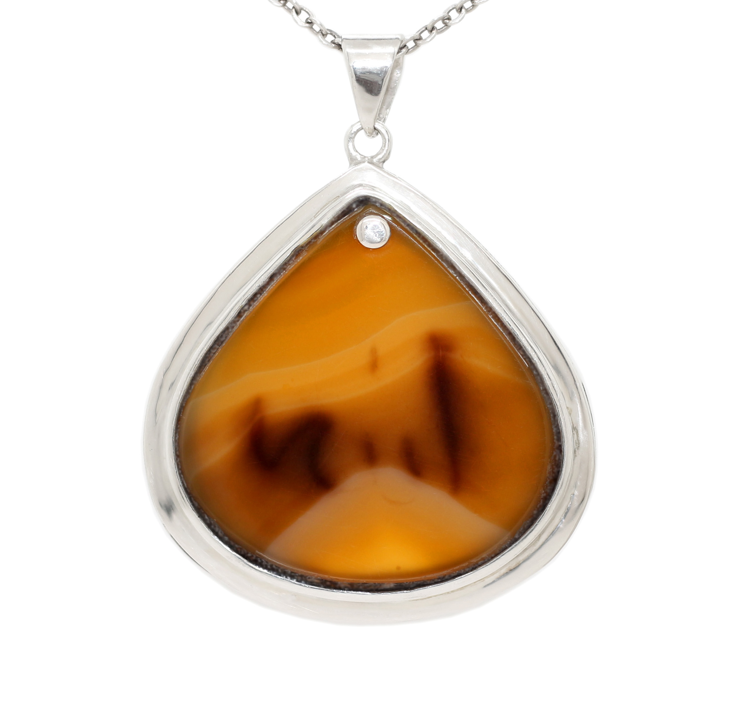 قلادة كارنيليان طبيعي Carnelian مصور لفظ الجلالة