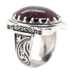 خاتم جارنيت احمر نجمي طبيعي Garnet Star حجر الطاقات الجنسية