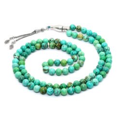 سبحة فيروز طبيعي معرق Turquoise