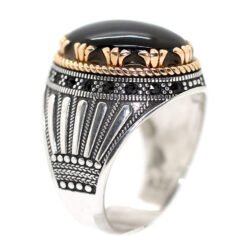 خاتم تورمالين اسود طبيعي Black Tourmaline حجر الطاقات الشفائية