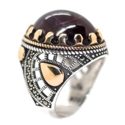 خاتم جارنيت احمر نجمي طبيعي Garnet Star حجر الطاقات الجنسية