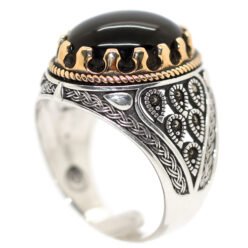 خاتم تورمالين اسود طبيعي Black Tourmaline حجر الطاقات الشفائية